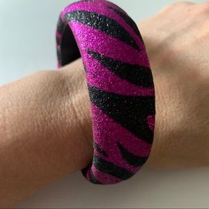 Shimmer bangle purple animal print bracelet